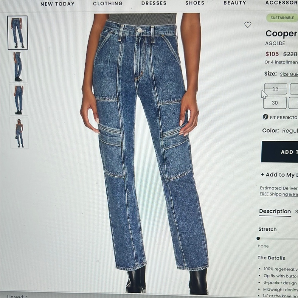 Agolde Blue High Rise Patchwork Jeans - image 1